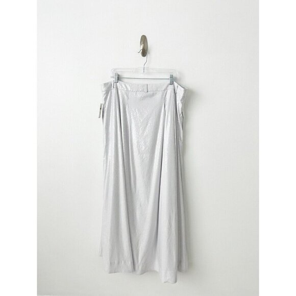 NWT Anthropologie Avery Pleated Maxi Skirt Sequin 20W Silver Party Cockail - Picture 8 of 10